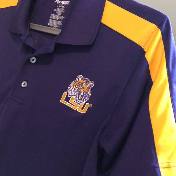 LSU POLO Tiger Logo Purple & Gold ~Medium - Picture 9 of 10